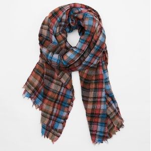 NWT ZARA Plaid wool scarf